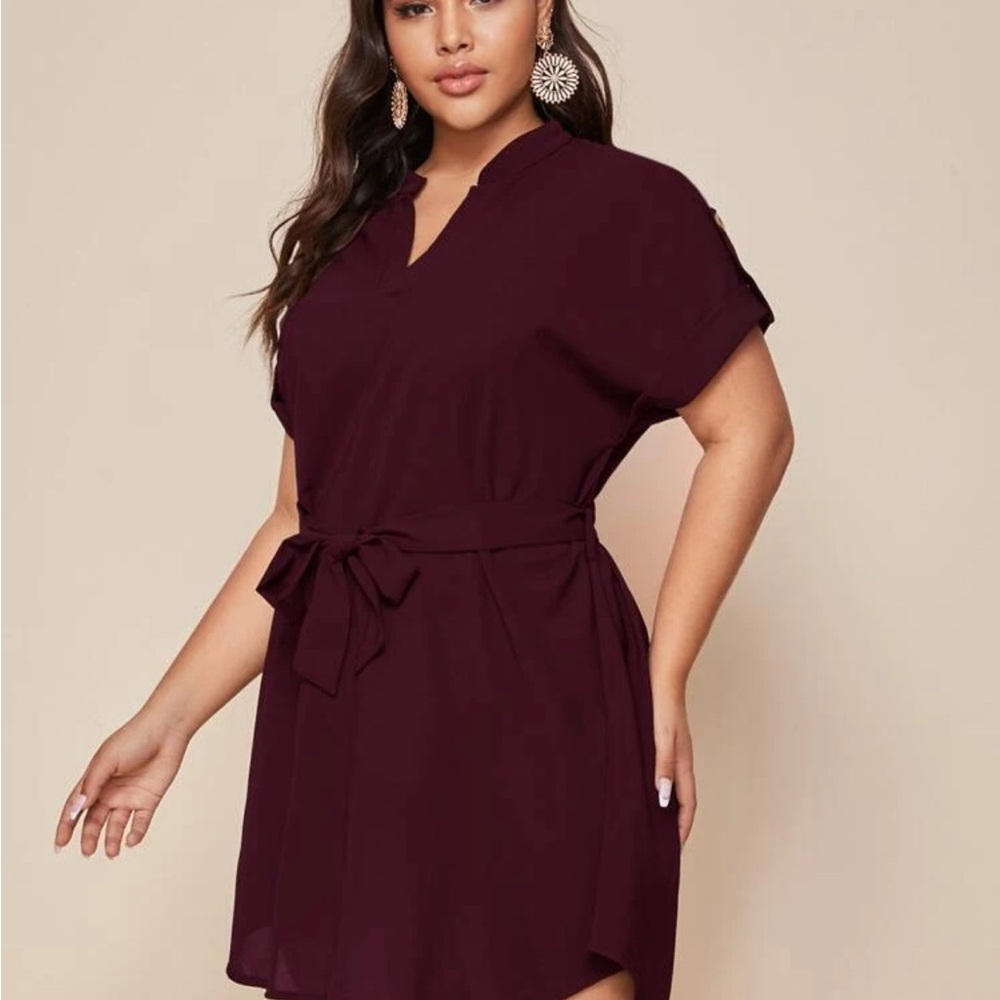 Chic Burgundy Tunic Dress